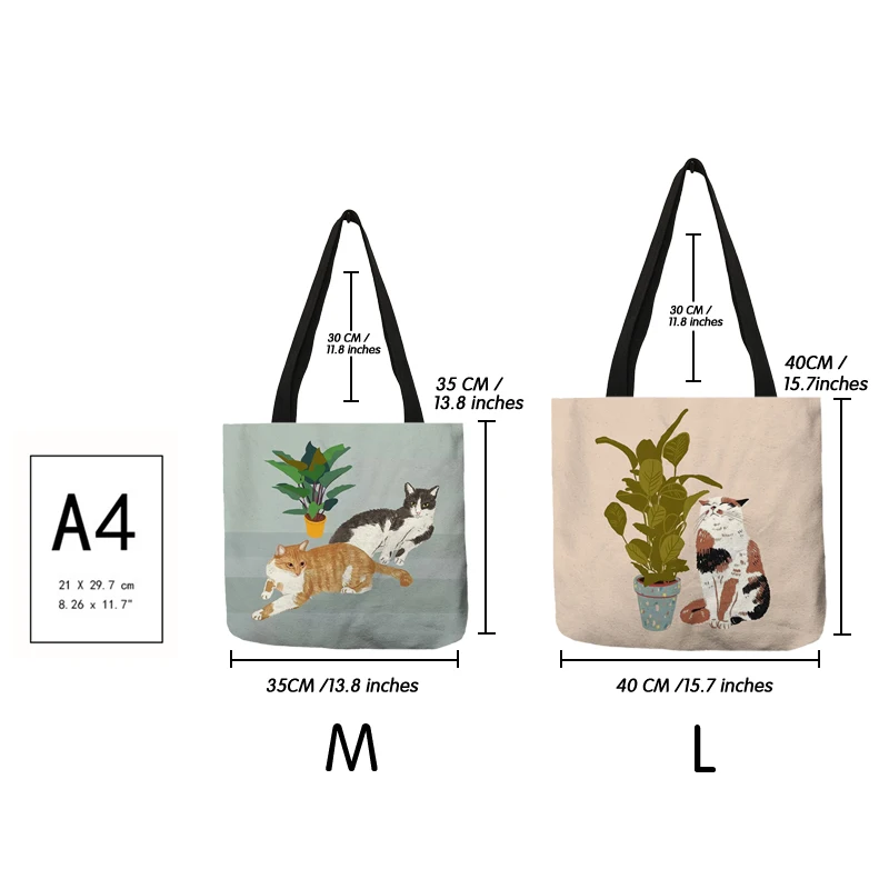 Cute Cat Diary Painting Tote Bag Girl Catkeeper Art Fashion Travel Bag Women Leisure Eco Shopping High Quality Foldable Handbag