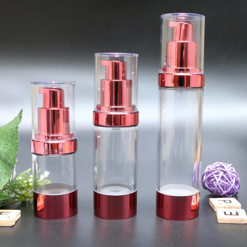 50ML wine red plastic airless pump bottle for lotion/emulsion/serum/liquid sunscreen whitening essence skin care packing