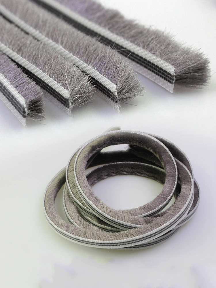 5Meters/Lot  Aluminum sliding door window groove nylon pile brush seal weatherstrip dust proof strip