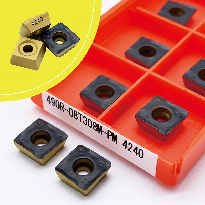 490R-08T308M-PM 4240 Hartmetall Insert CNC Drehen Fräsen Einsätze 490R 08T308 Drehen Werkzeug Fräsen Cutter Schneiden Werkzeug