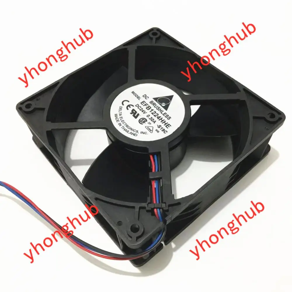 

Delta Electronics EFB1224HHE S19C DC 24V 0.30A 3-wire 120x120x38mm Server Cooling Fan