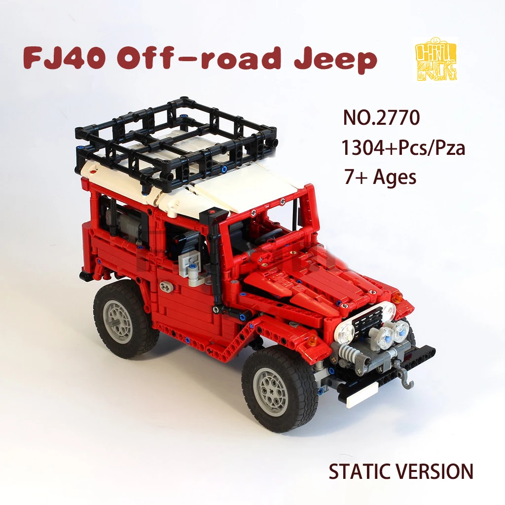 MOC 2770 FJ40 Off-road Jeep With Travel Rack LEGOin Building Blocks PDF Drawings Bricks Kids DIY Toys Birthday Christmas Gifts