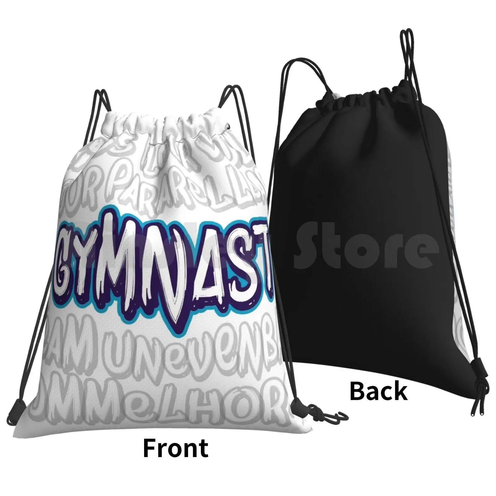 Gymnast Boys Backpack Drawstring Bags Gym Bag Waterproof Runiproject Gymnastics Boys Events Sports Girls Gym Beam Bars