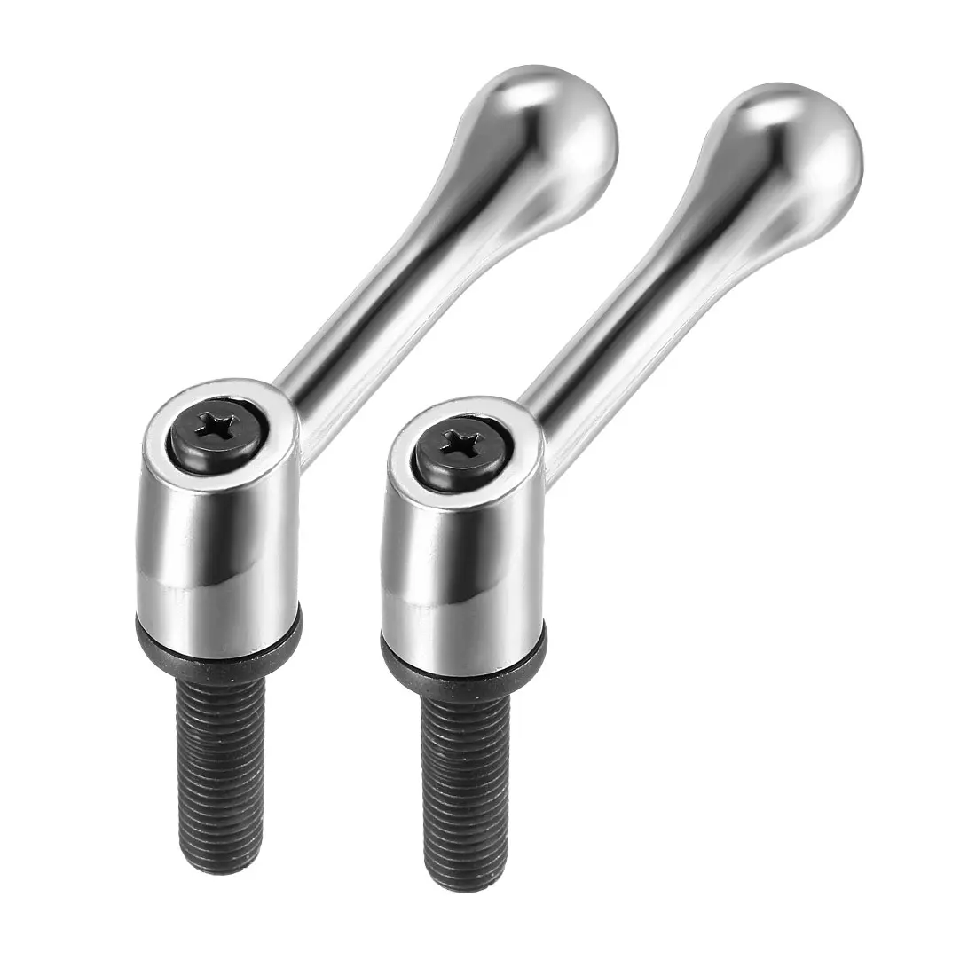 uxcell 2 Pcs M12 x 40mm Handle Adjustable Clamping Lever Thread Push Button Ratchet Male Threaded Stud