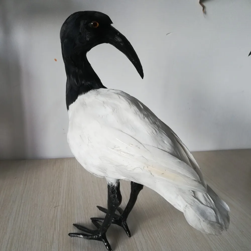 simulation bird large 27x21cm Crested Ibis bird hard model plastic&furs bird prop,home decoration furnishings gift b05