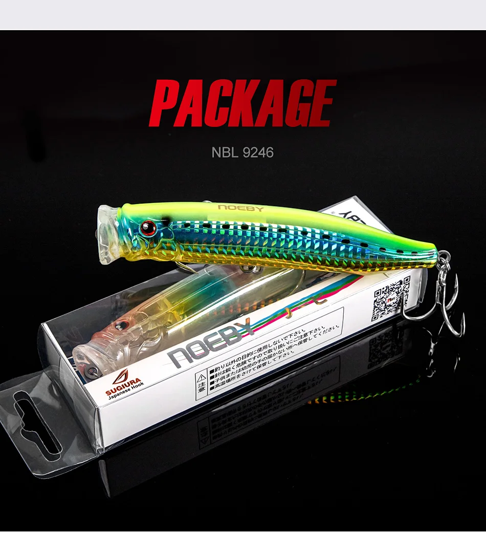 Noeby Topwater Popper Angeln Locken 100 120 150mm Wobbler Künstliche Harten Köder Feed Popper für Meer Bass Thunfisch GT angeln Lockt – Detail 18