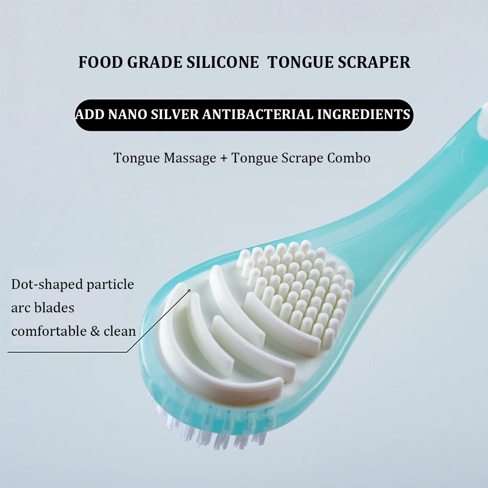 2021 NEW Double Side Tongue Cleaner Brush For Tongue Cleaning Oral Care Tool Silicone Tongue Scraper Toothbrush Fresh Breath