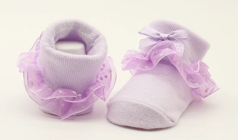 Calcetines de encaje para bebés de 0 a 6 meses, de princesa