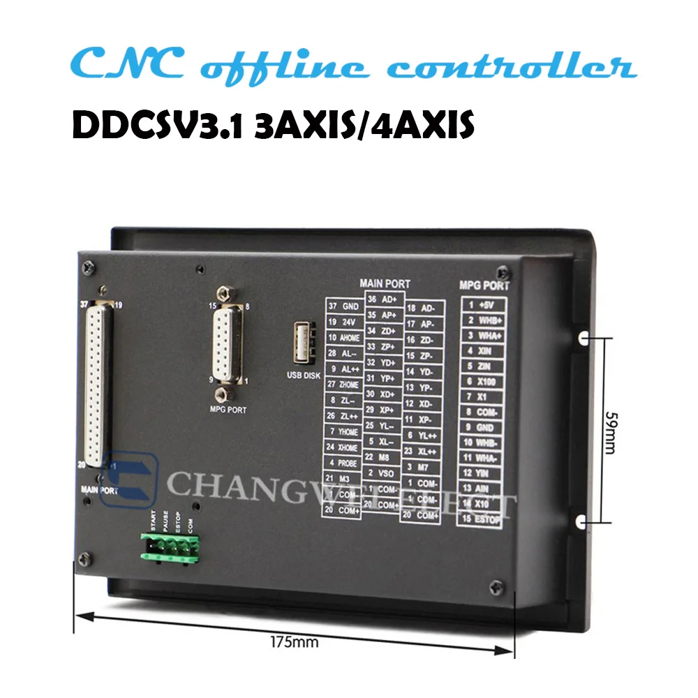 Offline controller ddcsv3.1 3/4 axis 500khz g code replaces MACH3usb CNC controller handwheel for drilling and milling