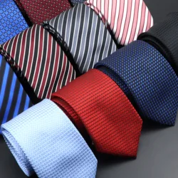 Fashion Stripe Neckties Classic Men's Solid Tie Polka Dots Wedding Business Tie Jacquard Woven Neck Ties Shirt Accessories Gift