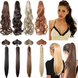 BENEHAIR Synthetic Fake Ponytail Clip in Hair Extensions Claw on Ponytail HairPiece Fake Hair Black Brown For Women Hair