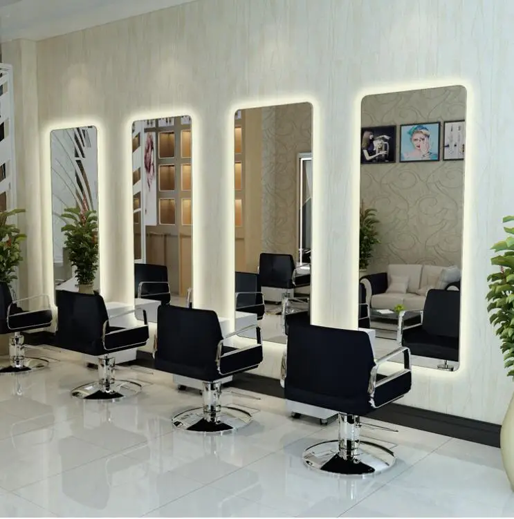 Online celebrity barber shop special mirror cabinet integrated hairdressing with lamp luminous mirror table hair salon photo stu