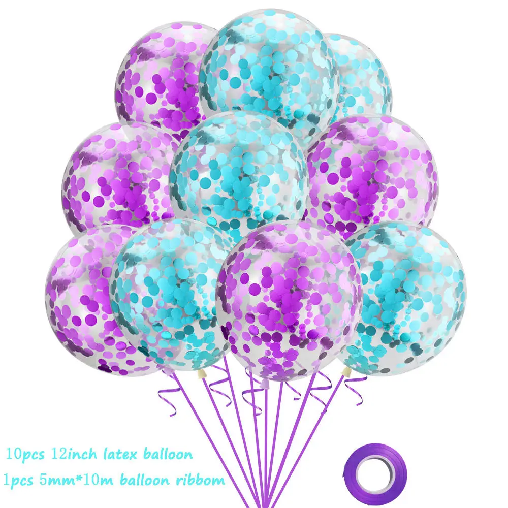 12 Inch 10pcs Transparent Balloon Confetti Helium Baby Shower Birthday Party Wedding Decoration  Sequins