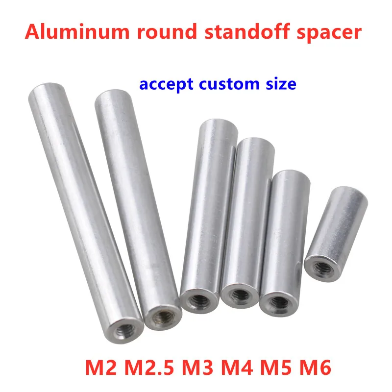 5-10pcs Aluminum spacer rods M2 M2.5 M3 M4 M5 M6 round aluminum standoff spacer spacing screw for RC stud column spacers