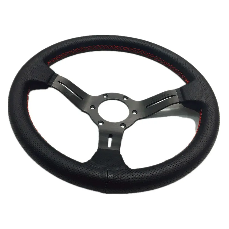 13 Inch ND Leather Racing Car Steering Wheel Deep Corn Drift Sports Steering Wheel