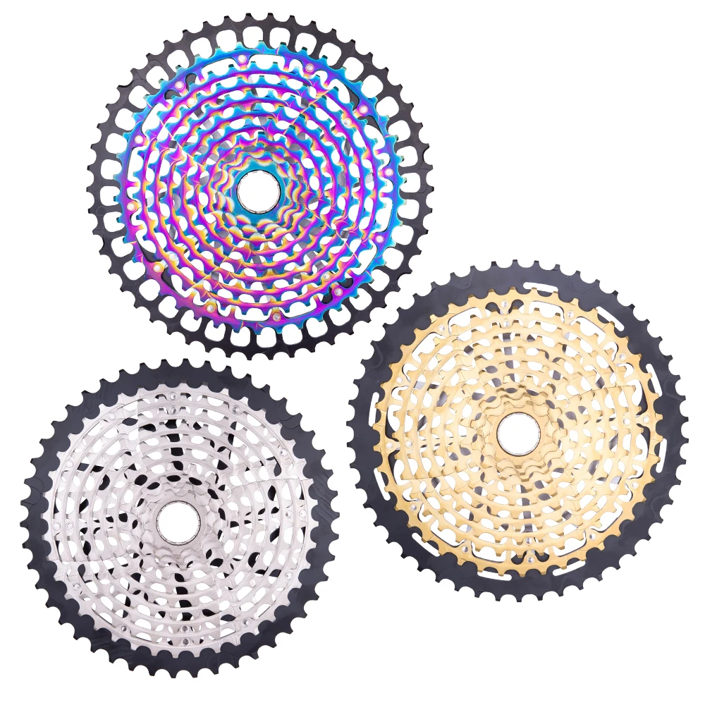 ZTTO MTB 11 Speed 9-50T 9-46 ULT Cassette XD freehub Golden Rainbow Silver Steel Durable Sprocket Lightweight 11s 9-50 k7