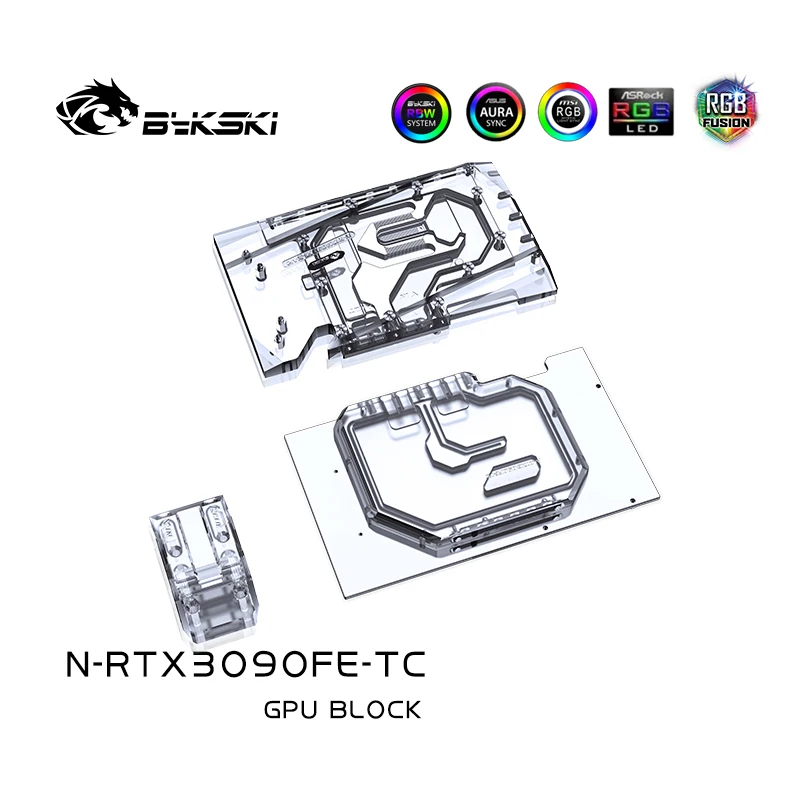 Imagem -03 - Bykski-gpu Bloco de Água com Backplate de Cobre Refrigerador para Nvidia Geforce Rtx 3090 Founders Edition N-rtx3090fe-tc