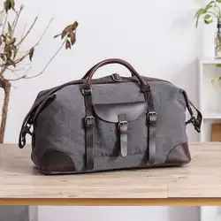 Bolso de lona de cuero plegable para hombre, bolsa de lona de viaje, bolso de fin de semana, bandolera de gran capacidad, novedad