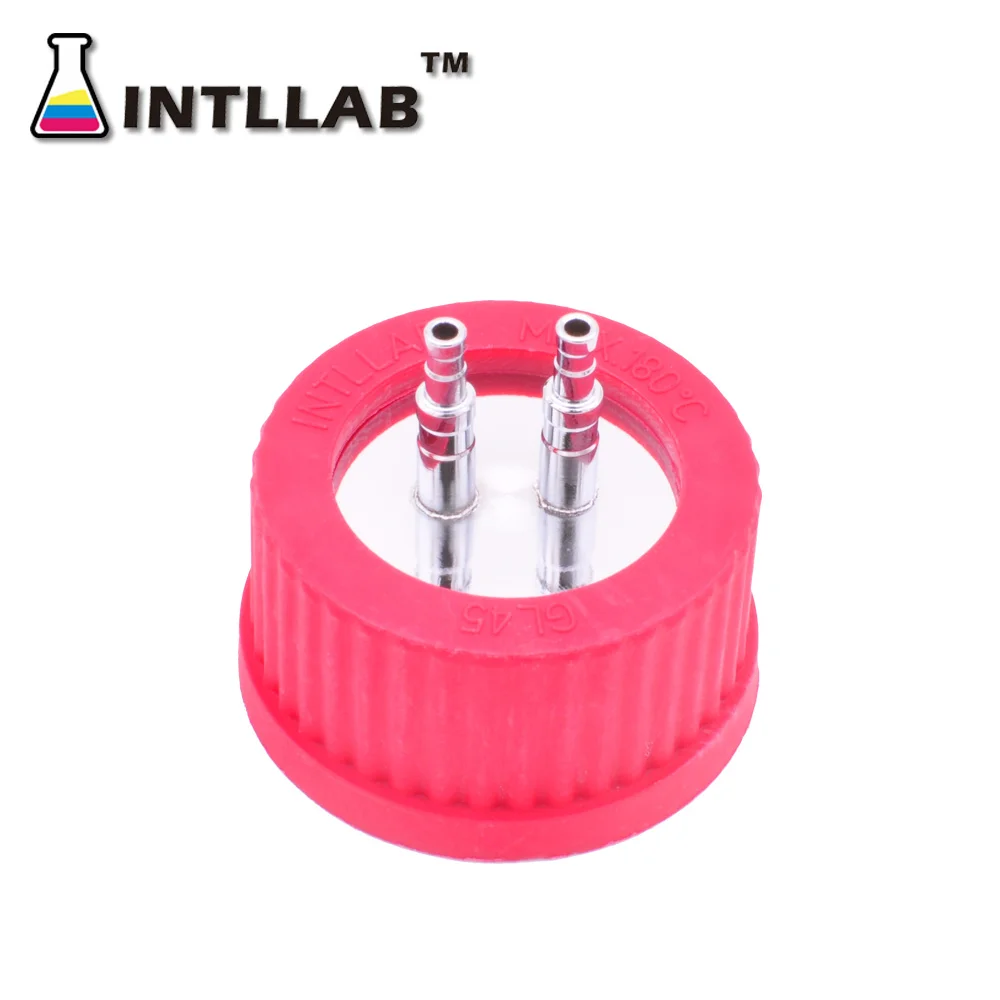 [INTLLAB] GL Screw Cap  Solid Top Polypropylene Blue GL 45 Caps with Internal Molded Seal Rings, 180°C Maximum Temperature