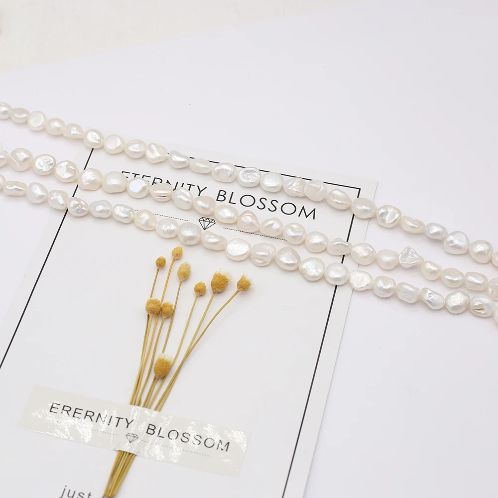 Natural Freshwater Pearl Beads White Irregular Shape Straight Hole Loose Pearls For DIY Charm Bracelet Necklace Jewelry Making
