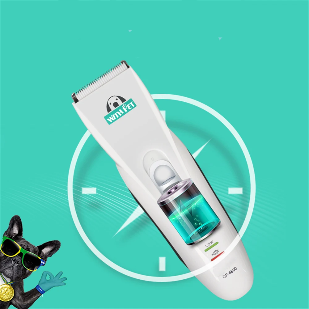 Professional  CP-6800 Pet Electric Trimmer Grooming Haircut Shaver Machine Silver Rechargeable Dog Cat Grooming Clipper