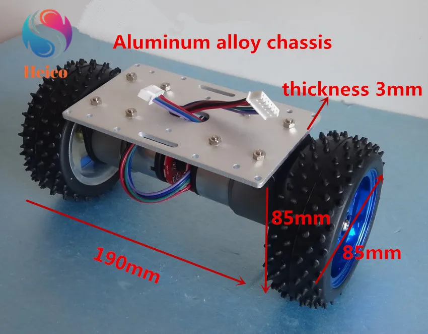 2WD Balancing Vehicle Base Aluminum Alloy Chassis Balance Car Chassis 37GB-520 Encoder Motor With AB Phase DIY Robot Model Toy