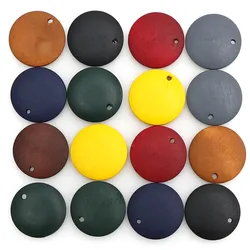 50pc 15/20mm Dia Flat Round Wooden Beads Earring Straight Hole Loose Wood Spacer Beads For DIY Bracelet Jewelry Making