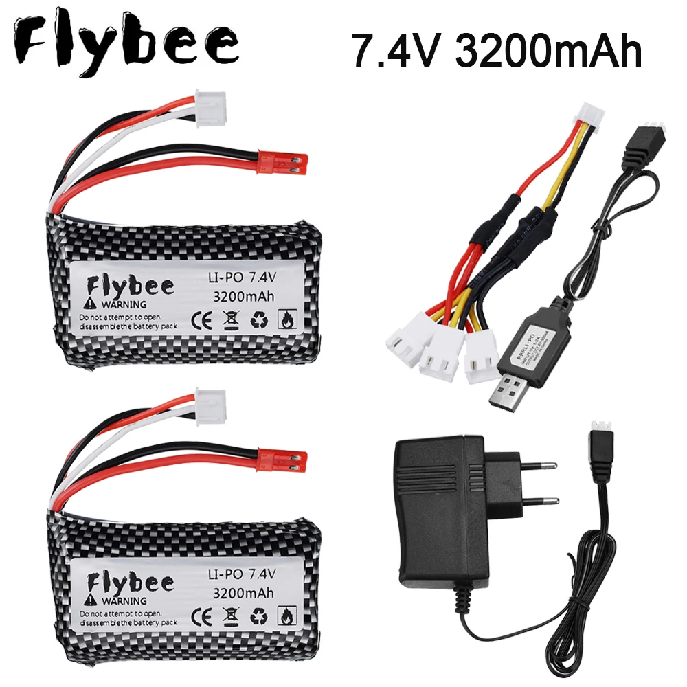 7.4V 3200mAh lipo battery JST Plug 18650 battery for For MJX F45 for Wltoys A959 for Huanqi 957 948 RC Helicopter battery parts