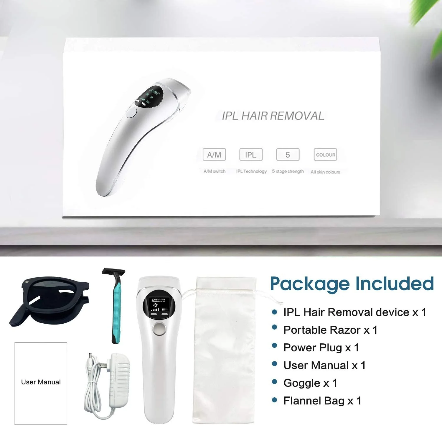 LUCCICA-Điểm Đóng Băng Tóc Bộ Máy Nhà Triệt Lông Bộ Máy Làm Đẹp Xung Toàn Bộ Cơ Thể Loại Bỏ Lông Bộ Máy