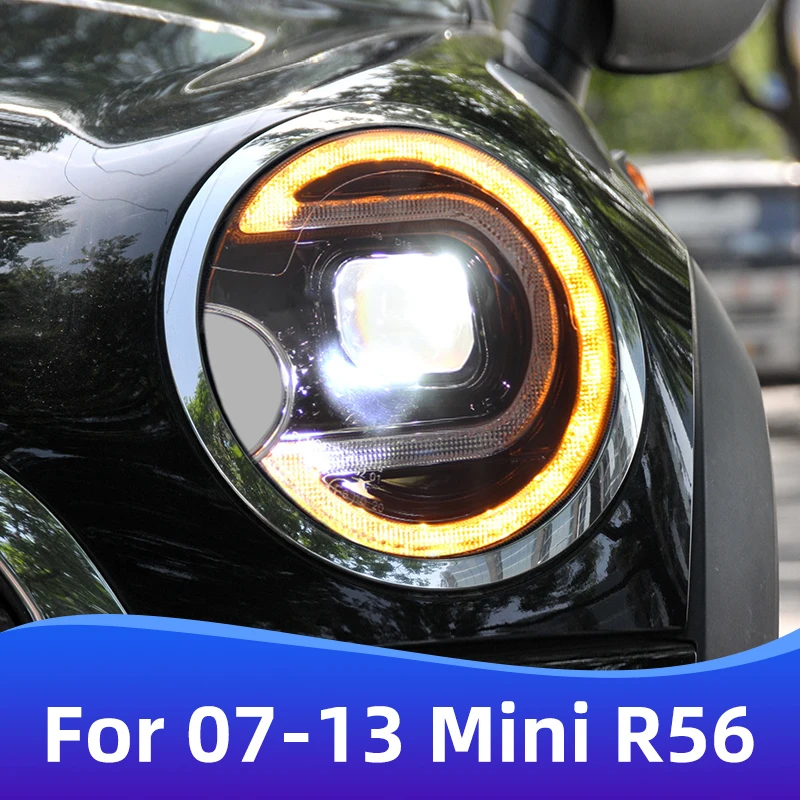 For 2007-2013 MINI headlight assembly R56 R55 R60 retrofit and upgrade new full LED lens headlight two-color driving light