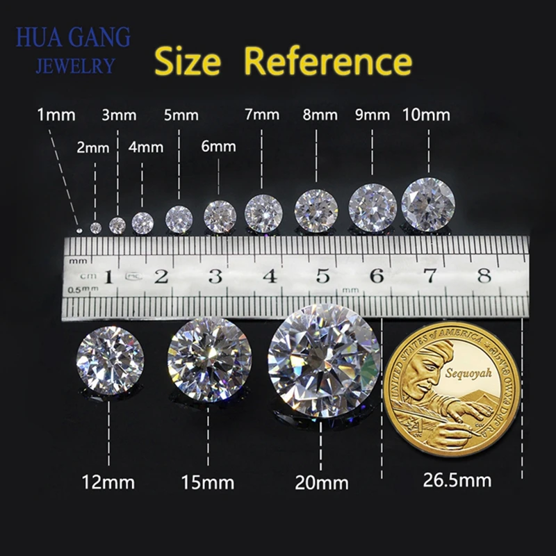 5A 50pcs 3.0~20mm Round Cut White Zircon Stone CZ Stones Synthetic Gemstone For Jewelry Цирконий камень для ювелирных изделий