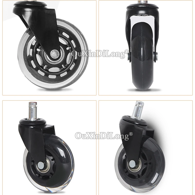 

Free Shipping 5PCS/LOT 2.5'' Heavy Duty Swivel Wheels Bearing Furniture Castors PU Mute Office Chair Casters Max Load 160KG