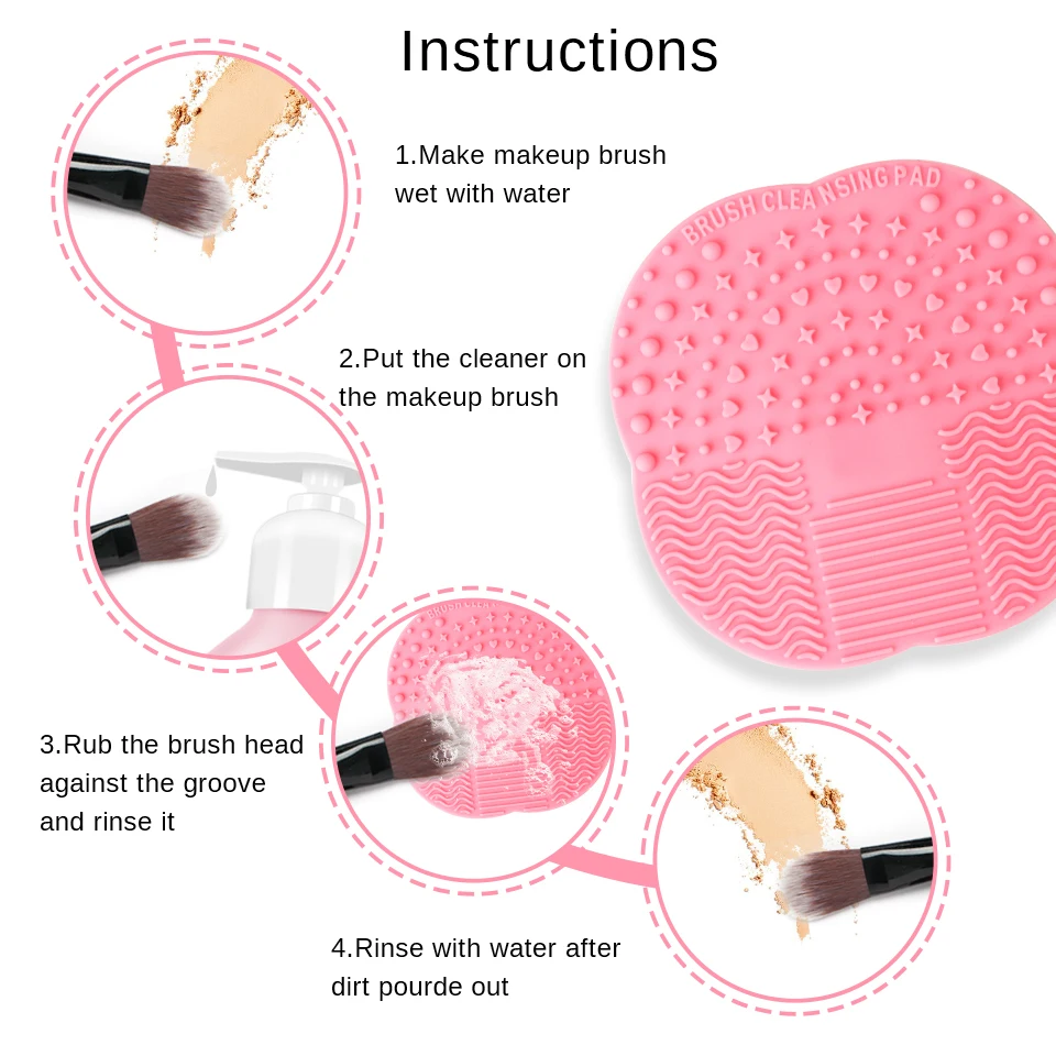 THINKSHOW Silicone Makeup Brush Cleaner Pad Make Up Washing Brush  Gel Cleaning Pad Foundation Makeup Brush Scrubber Board Mat