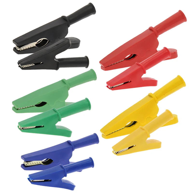 1pcs 50A 5 colors 83MM alligator car caravan battery test cable clip alligator clip connector plug power supply