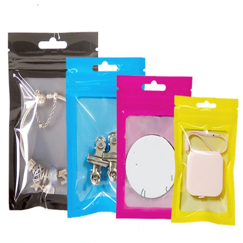 1000pcs Empty Front transparent bag Plastic food packaging bags Translucent pouch for cellphone case 6*10cm to 18*26cm