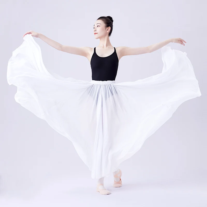 Ballet Skirt Long Women Chiffon Dance Skirt Tutu Ballet Dance Costumes Adult Long Skirt For Dancing