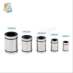 10Pcs LM6UU LM8UU LM10UU LM12UU LM20UU Linear Ball Bearings 6mm 8mm 10mm 12mm 20mm Part Bush Bushing Steel for 3D Printers Parts