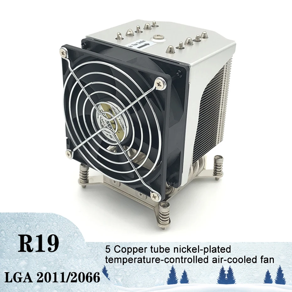 Imagem -01 - Coolserver R19 4u Servidor Cpu Cooler Heatpipes Desktop Case Silencioso Ventilador para Lga2011 2066 115x Estação de Trabalho Computador Radiador