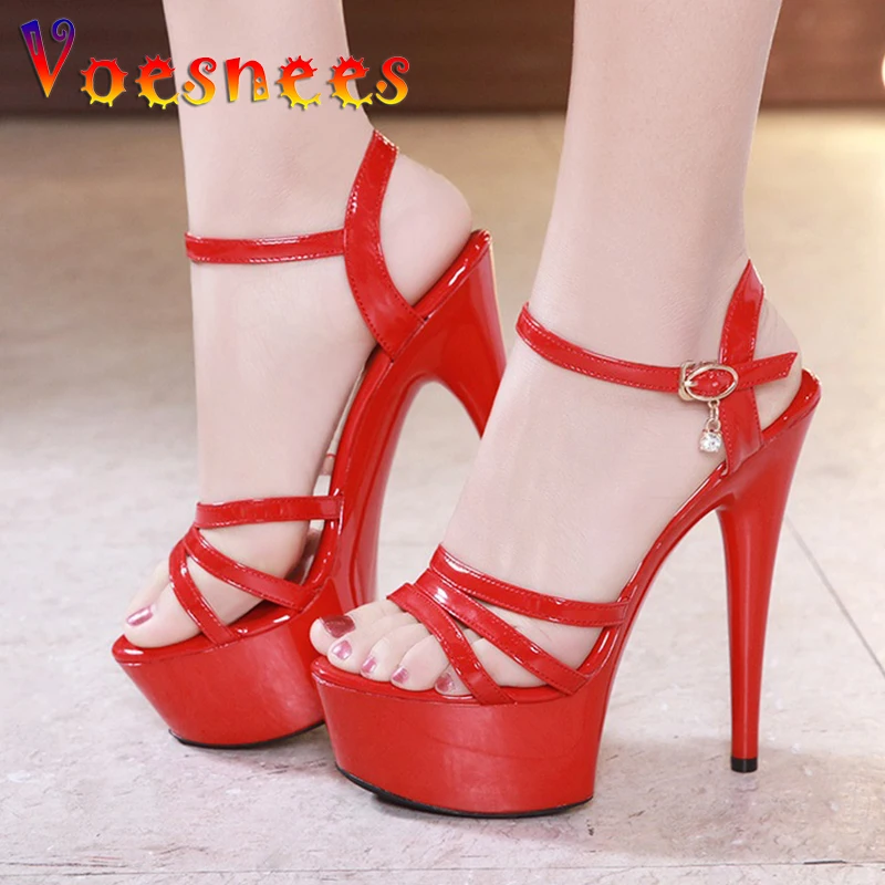 Shoes Women Sandals 2021 Summer New ultra-thin 15 cm High-heeled Platform Sandals Party Shoes Catwalk Models  Wedding Shoes Pump