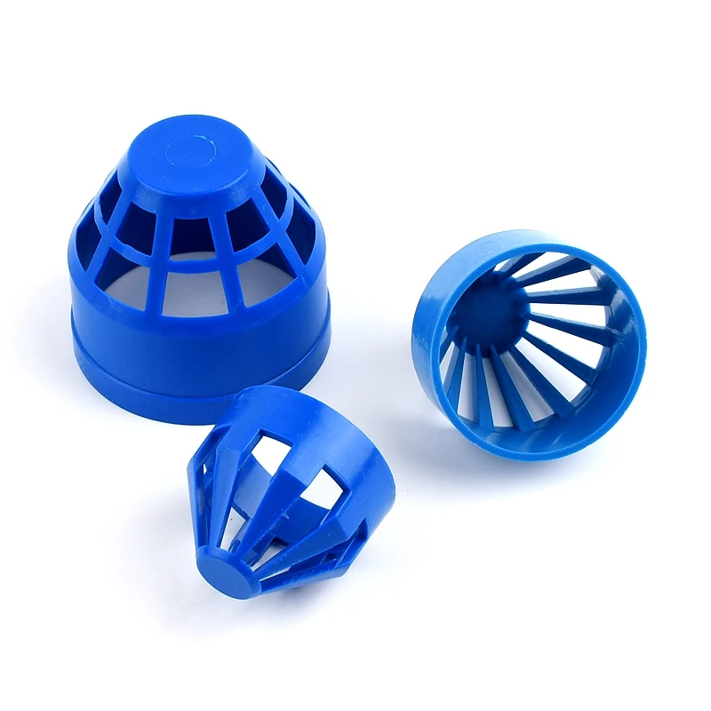 1-10PCS PVC Blue Vent Cap Aquarium Permeable Seafood pool Overflow Pipe Cap Fittings Filter Isolation Fish Tank Pipe Fittings