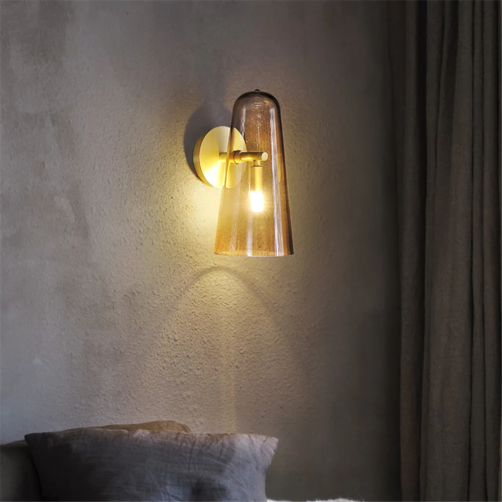 Amerikanischen Luxus Glas Wand Lampe Schlafzimmer Nacht Nordic wohnzimmer hintergrund Wand Lichter Korridor Lampe für Home Beleuchtung