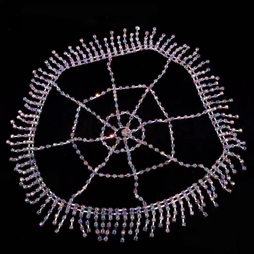 Fashion luxury shining Rhinestone hollow mesh headdress Hat Women's hair ornament BLING crystal headdress headdress jewelry gift