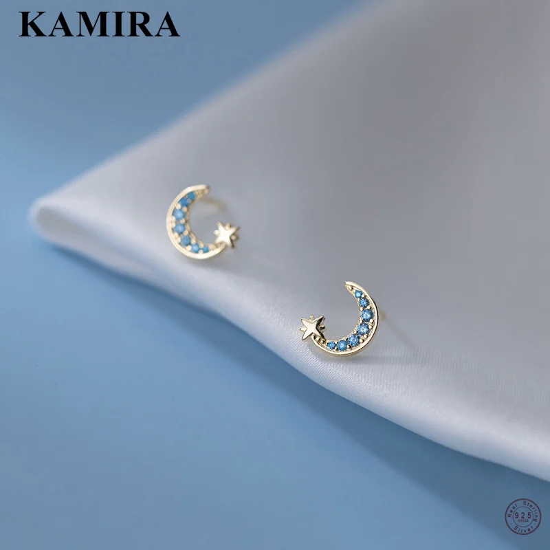 

Женские серьги-гвоздики из серебра 925 пробы с синим цирконием