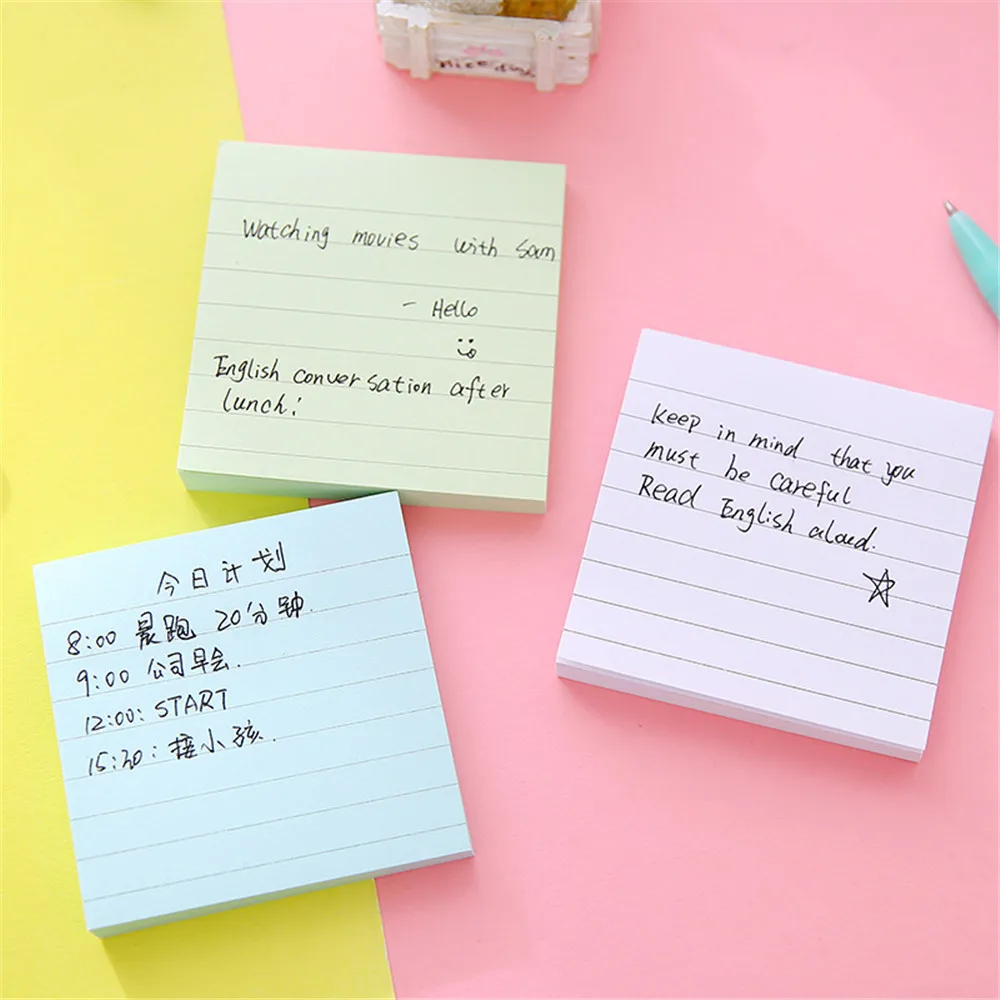 80 ورقة ملونة خط أفقي ورقة مذكرة الوسادة ملاحظات لاصقة المرجعية نقطة ذلك علامة ملصق مكتب اللوازم المدرسية أجهزة الكمبيوتر المحمولة