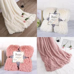 Coperta di pelliccia Super Soft Fuzzy elegante accogliente letto divano copriletto lungo Shaggy caldo lenzuolo soffice pelliccia coperta da tiro