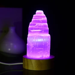 1 sztuk naturalny selenit biała lampa Ice Gem lampa krystaliczna skała mineralna rzemiosło dekoracyjne naturalny ozdobny kamień Reiki