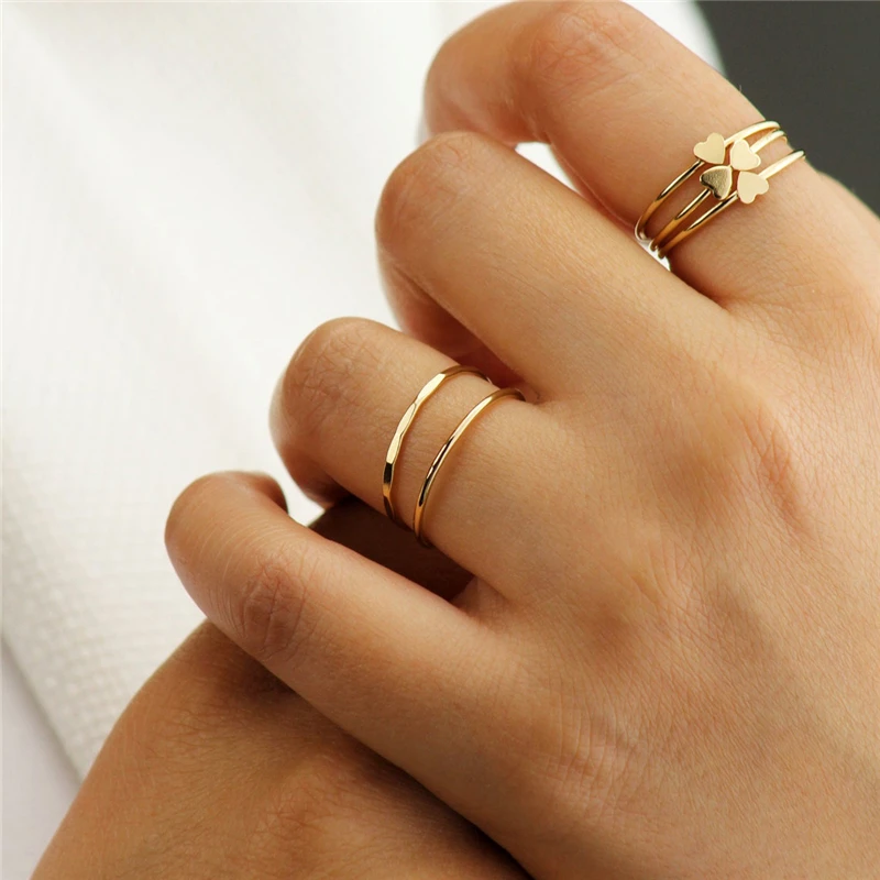 14K Gold gefüllter Stapelring Boho Goldschmuck Minimalistischer Knuckle Ring Anillos Mujer Gold Accessoires Böhmische Ringe für Frauen – Detail 10