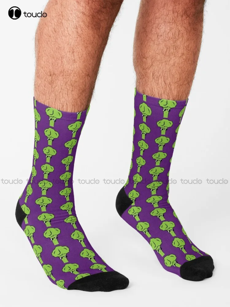 Broccoli Socks Mens Funny Socks Unisex Adult Teen Youth Socks Personalized Custom 360° Digital Print Hd High Quality