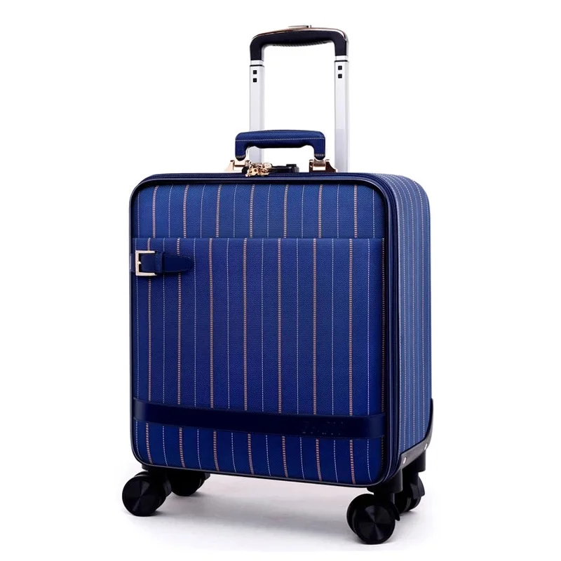 Nieuwe Mannen Retro Streep 16/20/24 Inch Oxford Waterdichte Rollende Bagage Spinner Merk Reiskoffer Vrouwen Trolley Koffers