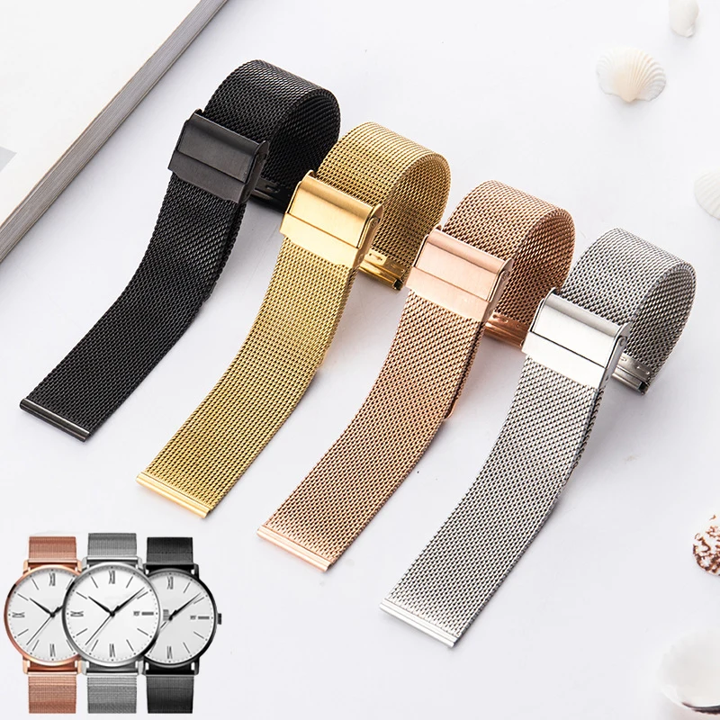 Metal Watch Band for DW Watch Strap 12/13/14/16/22 mm Milanese Loop for Daniel Wellington Stainless Steel Band 17/18/19/20 mm